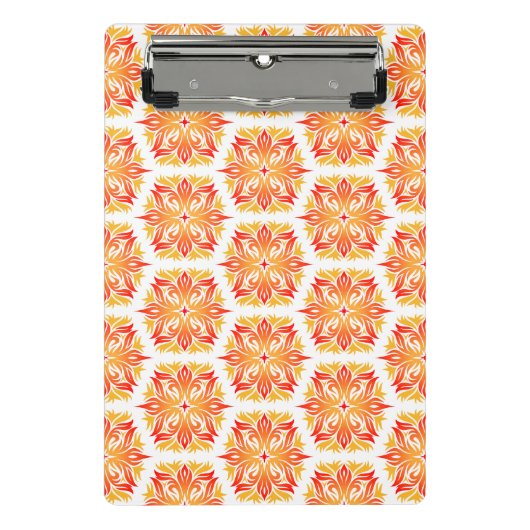 Orangefarbene Blume, Muster von Blume, Muster von  Mini Klemmbrett (Vorderseite)