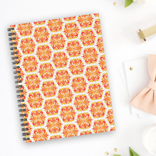 Orangefarbene Blume, Muster von Blume, Muster von Notizblock