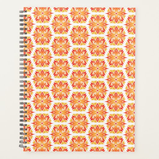 Orangefarbene Blume, Muster von Blume, Muster von Planer (Vorderseite)