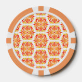 Orangefarbene Blume, Muster von Blume, Muster von Pokerchips (Vorderseite)