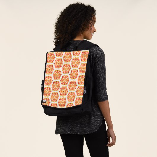 Orangefarbene Blume, Muster von Blume, Muster von  Rucksack (Ausgewaschen)