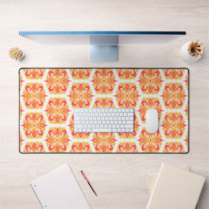Orangefarbene Blume, Muster von Blume, Muster von Schreibtischunterlage
