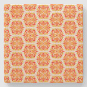 Orangefarbene Blume, Muster von Blume, Muster von  Steinuntersetzer (Vorderseite)