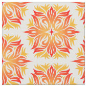 Orangefarbene Blume, Muster von Blume, Muster von Stoff (Nahaufnahme)