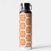 Orangefarbene Blume, Muster von Blume, Muster von Trinkflasche (Rückseite)