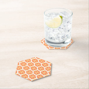 Orangefarbene Blume, Muster von Blume, Muster von Untersetzer