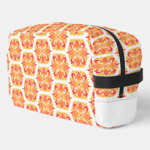 Orangefarbene Blume, Muster von Blume, Muster von Waschbeutel