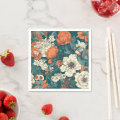 Orangefarbene Blume Napkins Serviette (Beispiel)