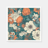 Orangefarbene Blume Napkins Serviette (Vorderseite)