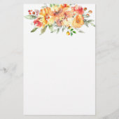 Orangefarbene Blume personalisiert Briefpapier (Rückseite)