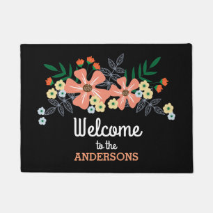 Orangefarbene Blume, Personalisiert Fußmatte