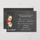 Orangefarbene Blume RSVP Karte (Vorne/Hinten)