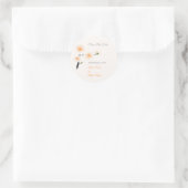 Orangefarbene Blume Save the Date Runder Aufkleber (Tasche)
