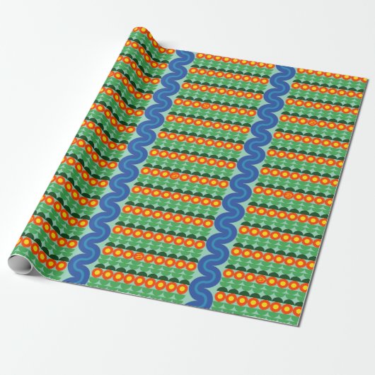 Orangefarbene Blume - Schleifpapier Geschenkpapier (Ungerollt)