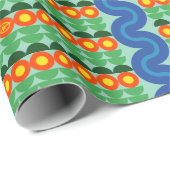 Orangefarbene Blume - Schleifpapier Geschenkpapier (Rolleneckpunkt)