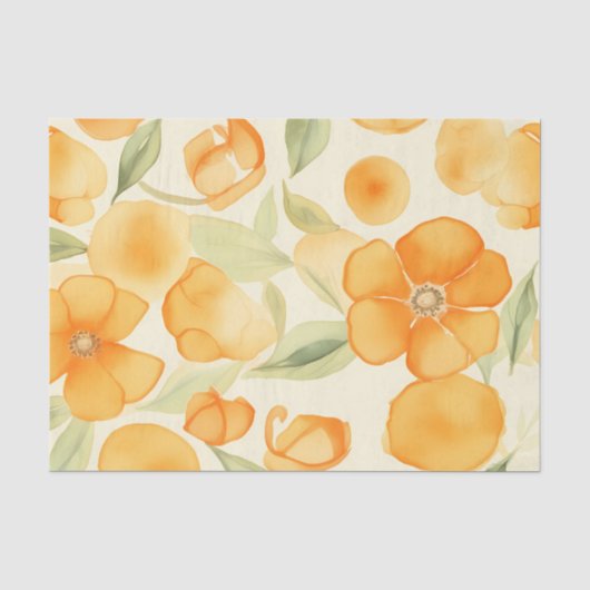 Orangefarbene Blume Seidenpapier (Vorderseite)