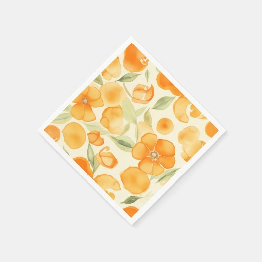 Orangefarbene Blume Serviette (Ecke)