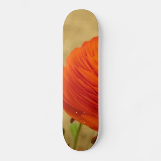 Orangefarbene Blume Skateboard (Vorderseite)
