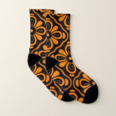 Orangefarbene Blume Socken (Paar)
