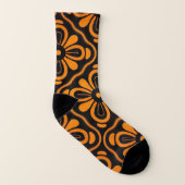 Orangefarbene Blume Socken (Links - Innen)