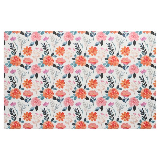 Orangefarbene Blume Stoff (Fat Quarter (45,7 x 55,9 cm))