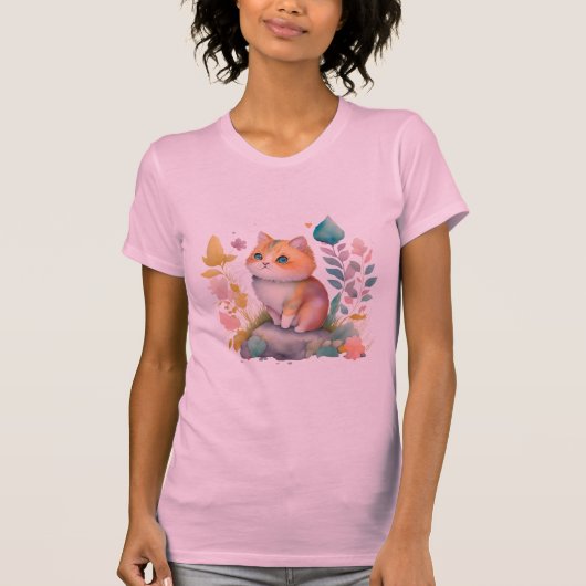 Orangefarbene Blume T-Shirt (Vorderseite)