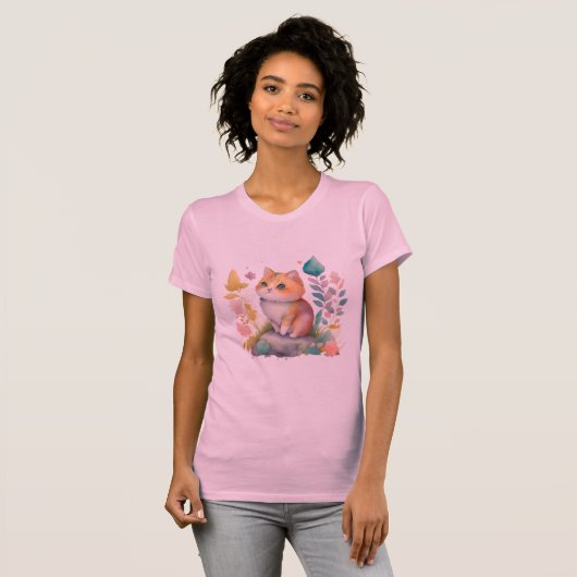 Orangefarbene Blume T-Shirt (Vorne ganz)