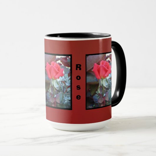 Orangefarbene Blume Tasse (VorderseiteRechts)