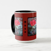 Orangefarbene Blume Tasse (Vorderseite Links)