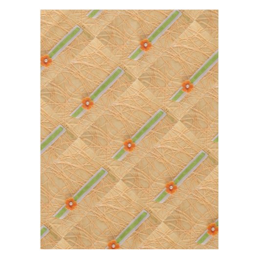 Orangefarbene Blume Tischdecke (Vorderseite)