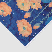 Orangefarbene Blume und Aquamarine Dekoupage Verla Seidenpapier (Ausschnitt)