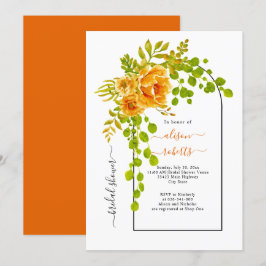 Orangefarbene Blume und Brautparty für Hochzeiten Einladung