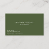 Orangefarbene Blume und grüne Waldblüte Visitenkarte (Rückseite)