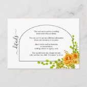 Orangefarbene Blume und Hochzeiten im Herbst Begleitkarte (Vorderseite)