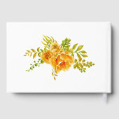 Orangefarbene Blume und Typografie Gästebuch (Rückseite)