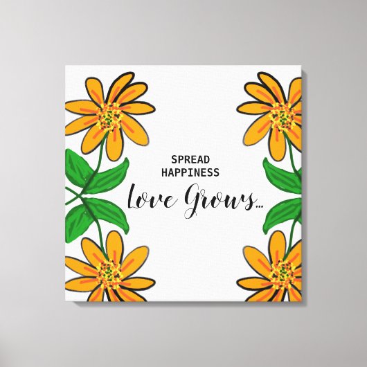 Orangefarbene Blume verbreiten Glück 24" x 24" Leinwanddruck (Vorderseite)