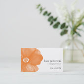 Orangefarbene Blume Visitenkarten Visitenkarte (Stehend Vorderseite)