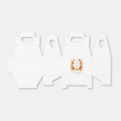 Orangefarbene Blume Wappen und Initialen Hochzeit Geschenkschachtel (Ungefaltet)