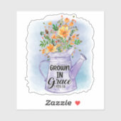 Orangefarbene Blume Wasser Christlich anbauen Grac Aufkleber (Blatt)