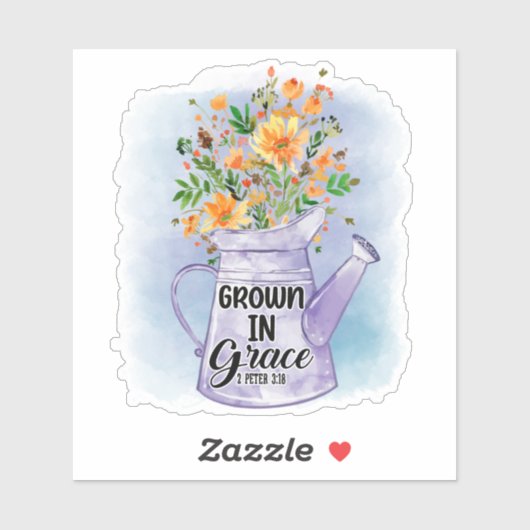 Orangefarbene Blume Wasser Christlich anbauen Grac Aufkleber (Blatt)