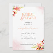 Orangefarbene Blume Weißes Brautparty Einladung (Vorderseite)