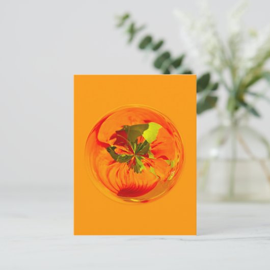 Orangefarbene Blume weltweit Postkarte (Stehend Vorderseite)
