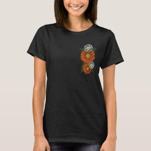 Orangefarbene Blume wirbelt Design-Entbindungsabsc T-Shirt