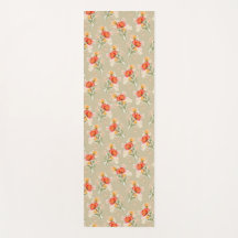 Orangefarbene Blume Yoga Mat