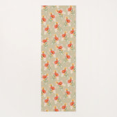 Orangefarbene Blume Yoga Mat Yogamatte (Rückseite)