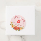 Orangefarbene Blumen Chinesischer Rahmen Frühjahrs Geschenkanhänger (Beispiel)