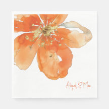 Orangefarbene Blumen Hochzeits-Lunch-Personalized