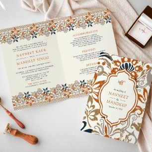 Orangefarbene Blumeneinladung für die Anand-Karaj- Einladung
