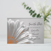Orangefarbene Blumenmarken: Hochzeit retten Datum Save The Date (Stehend Vorderseite)