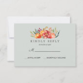 Orangefarbene Blumenreaktion UAwg RSVP Karte (Vorderseite)